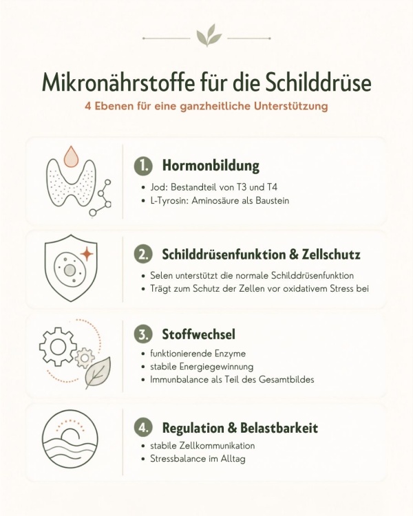 Infografie Nährstoffe für die Schilddrüse