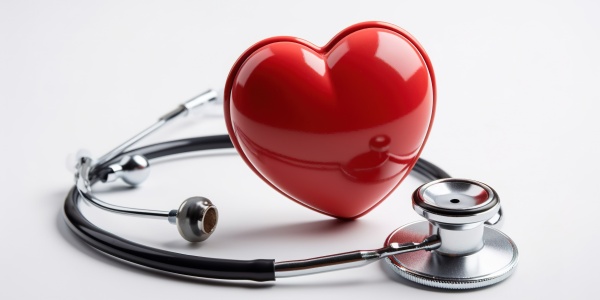 Ein Herz umschlossen von einem Stetoskop als Hinweis wie wichtig es ist unsere Herzgesundheit zu unterstützen.