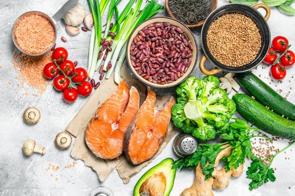 Lebensmittel für ausgewogene Ernährung für Longevity