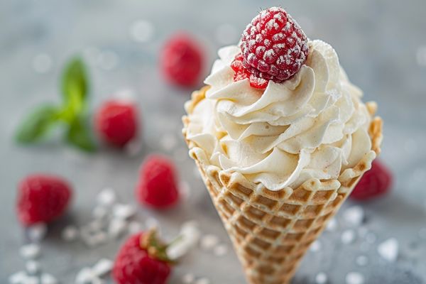 Nice-Cream mit Himbeeren als leichtes Dessert